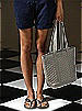 Quilted Fashion Tote Bag: Matte Satin