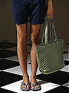 Quilted Fashion Tote Bag: Matte Satin