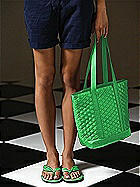 Iridescent Taffeta Quilted Fashion Tote Bag