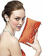 Iridescent Taffeta Quilted Clutch Handbag