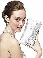 Iridescent Taffeta Quilted Clutch Handbag