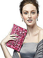 Ruffle Clutch Handbag in Iridescent Taffeta