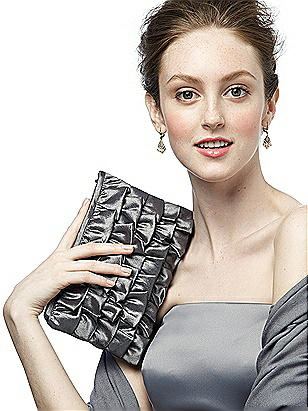 Ruffle Clutch Handbag in Iridescent Taffeta