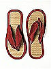 Iridescent Taffeta Flip Flops
