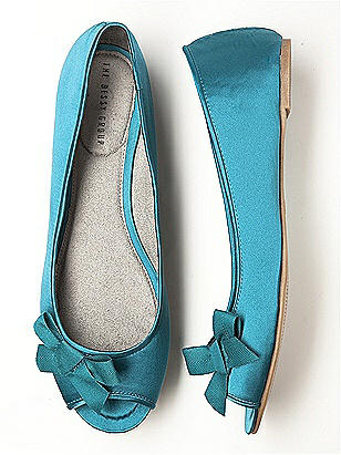 Peep Toe Satin Ballet Flats