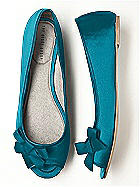 Peep Toe Satin Ballet Flats