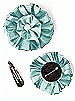 Dupioni Confetti Flower with Rhinestone Detail