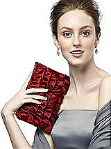 Peau De Soie Ruffle Clutch