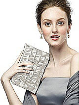 Peau De Soie Ruffle Clutch