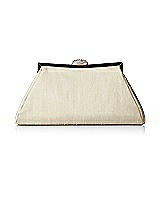 Dupioni Trapezoid Clutch with Jeweled Clasp