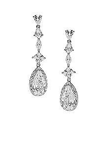 Teardrop CZ Drop Earrings