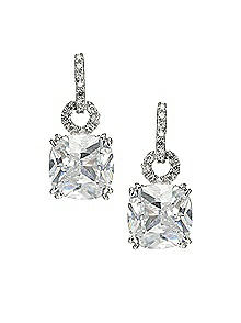 Cushion Cut CZ Drop Earrings 