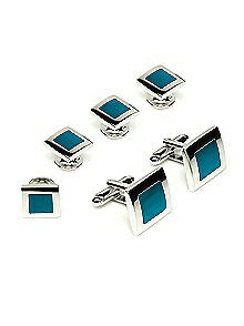 Men's Color Block Studs and Cufflinks