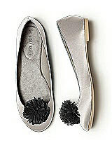 Crinkle Chiffon Flower Pom Pom Shoe Clip