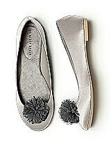 Crinkle Chiffon Flower Pom Pom Shoe Clip