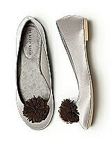 Crinkle Chiffon Flower Pom Pom Shoe Clip