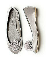 Crinkle Chiffon Flower Pom Pom Shoe Clip
