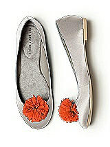 Crinkle Chiffon Flower Pom Pom Shoe Clip