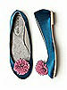 Crinkle Chiffon Flower Pom Pom Shoe Clip