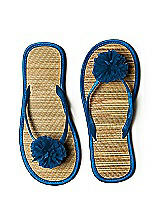 Pom Pom Flower Trimmed Bridesmaid and Bridal Flip Flop