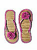 Pom Pom Flower Trimmed Bridesmaid and Bridal Flip Flop