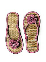 Pom Pom Flower Trimmed Bridesmaid and Bridal Flip Flop