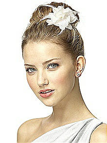 Nu-Georgette and Feather Flower Bridal Hair Clip