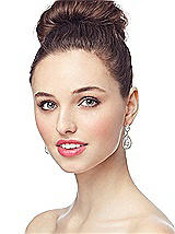 CZ Nested Bezel Drop Bridal Earrings